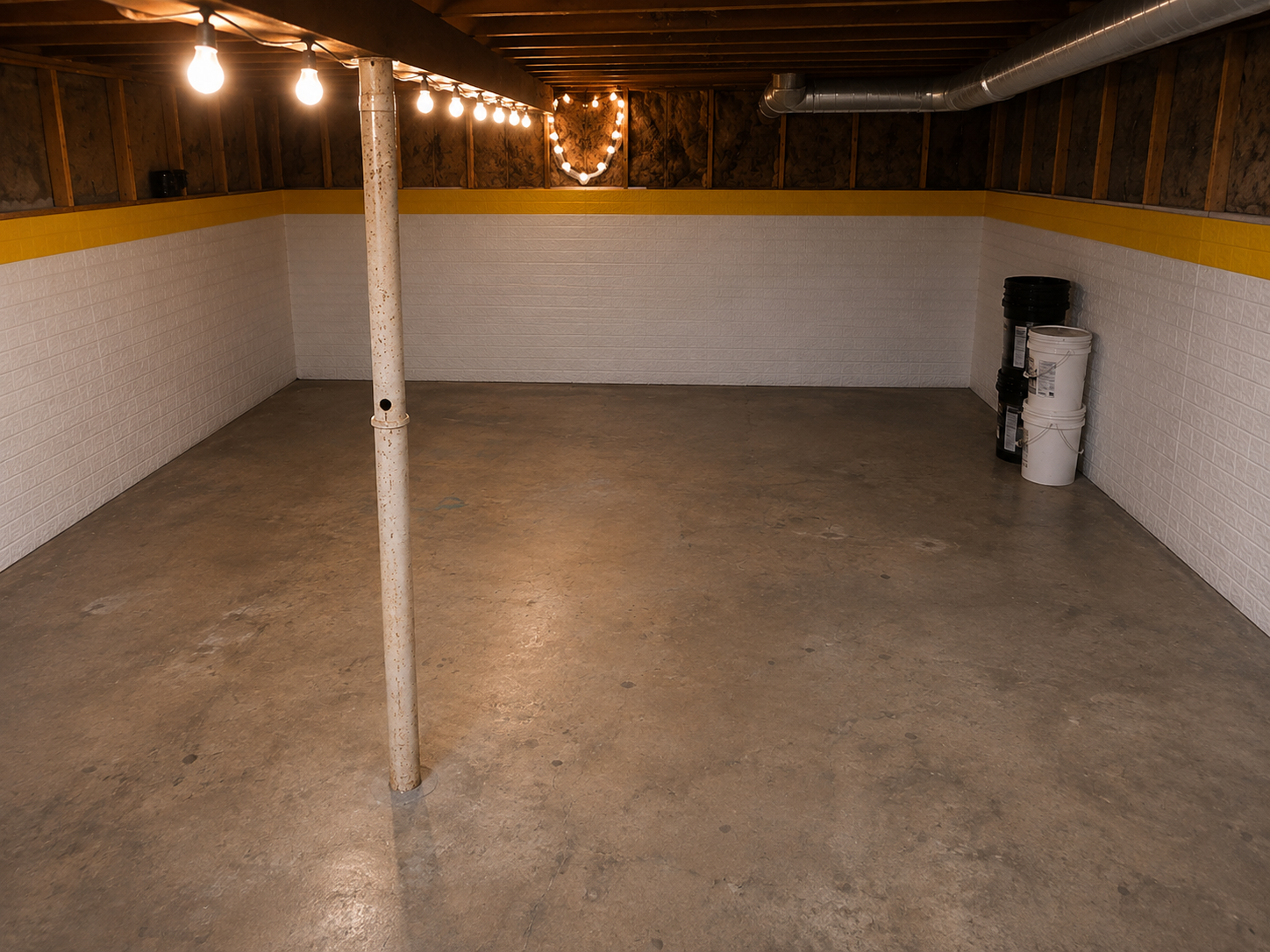 Basement concrete floor completed by J&E Concrete Services