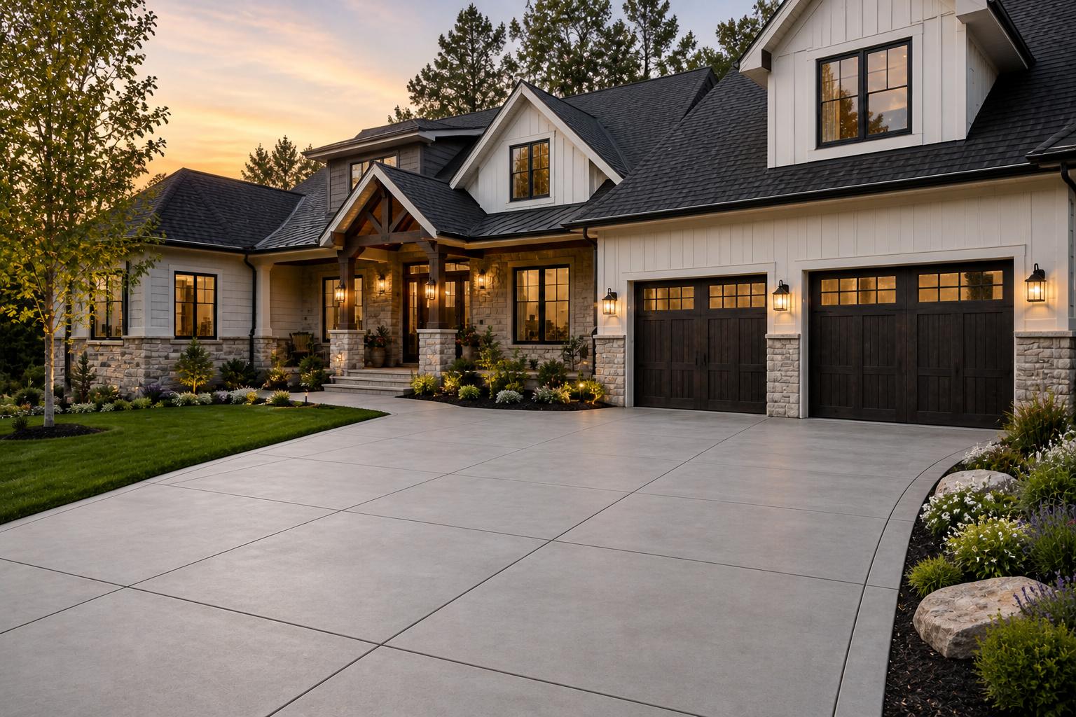 Concrete driveway completed by J&E Concrete Services