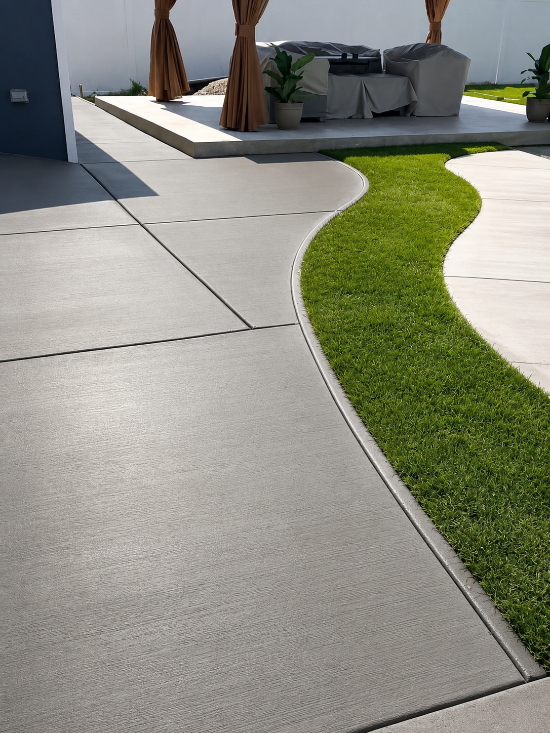 Concrete patio completed by J&E Concrete Services