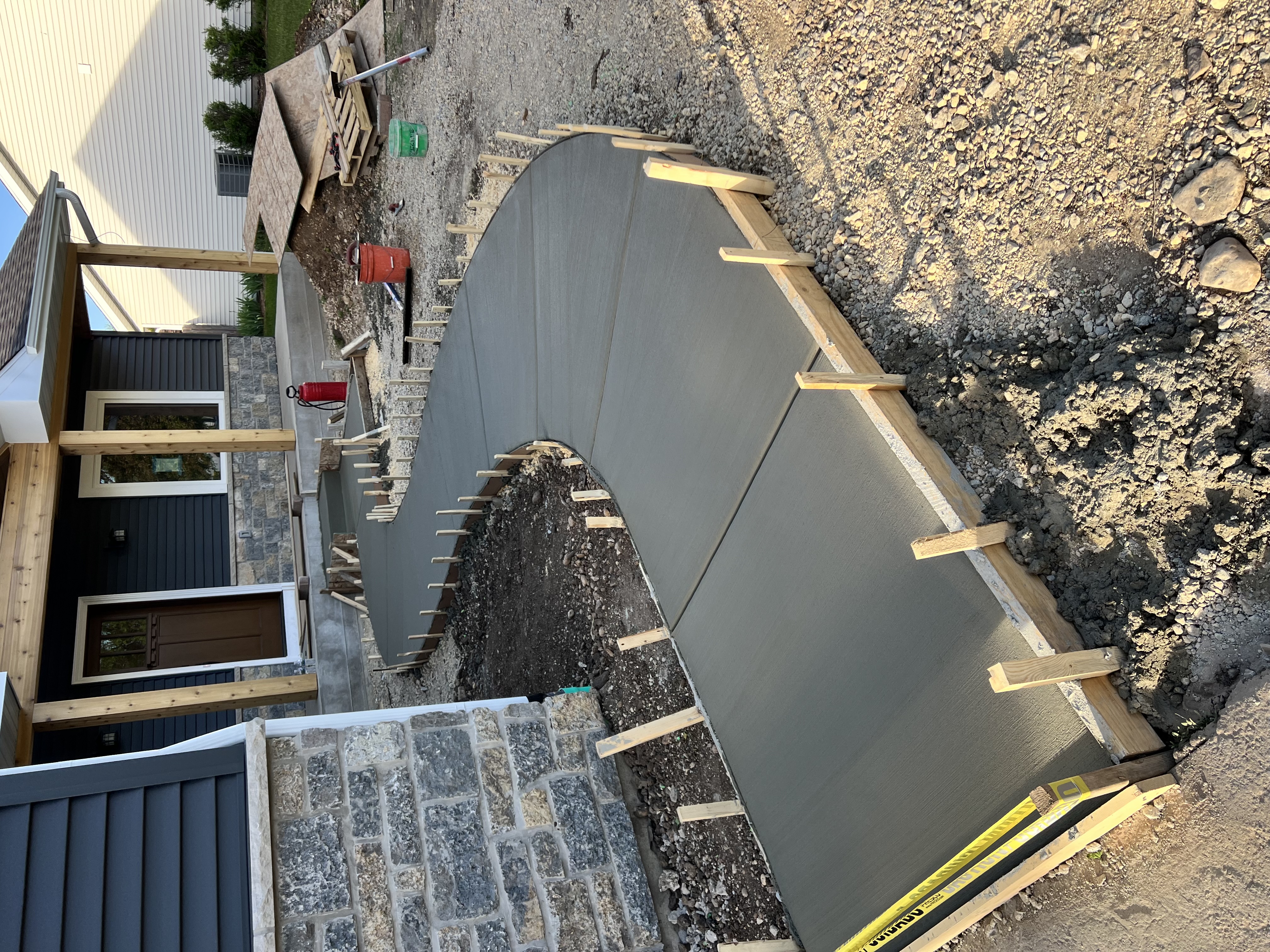Concrete sidewalk completed by J&E Concrete Services